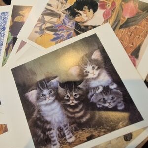 10 Vintage Cat Post Cards Collection
